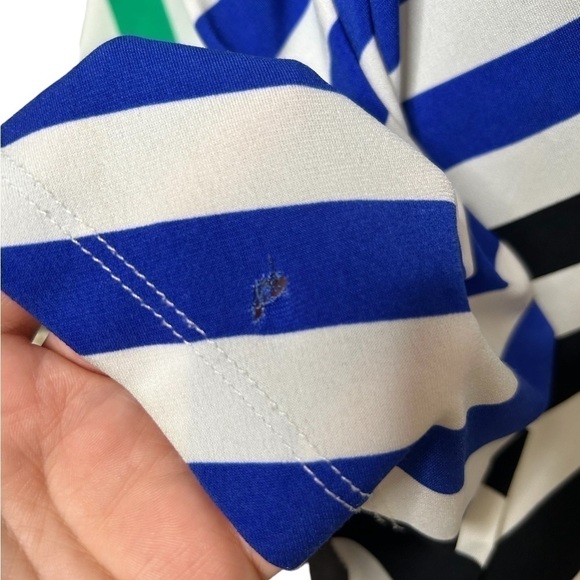 2/$30 London Times Sleeveless Stripe Long Stretch Maxi Dress  Slimming Panel - Picture 15 of 15